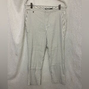 Lauren Ralph Lauren White Cropped Pants Black Pinstripe Women’s Size 10 Straight
